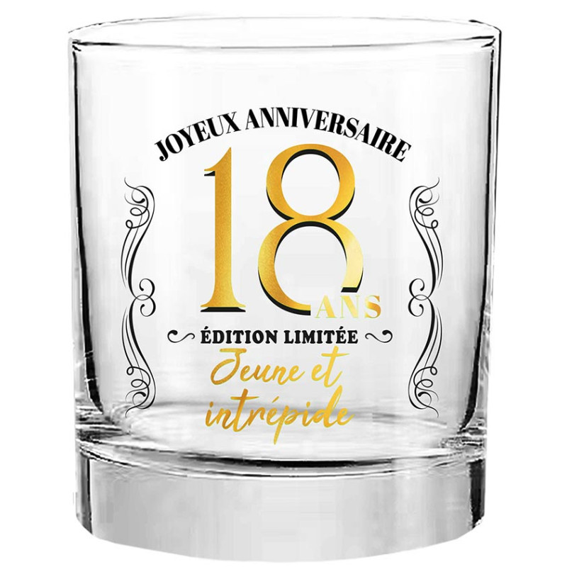 Verre à whisky 18 ans anniversaire