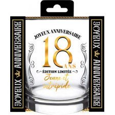 Cadeau d'anniversaire 18 ans verre à whisky