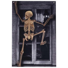 Déco vitre Halloween squelette