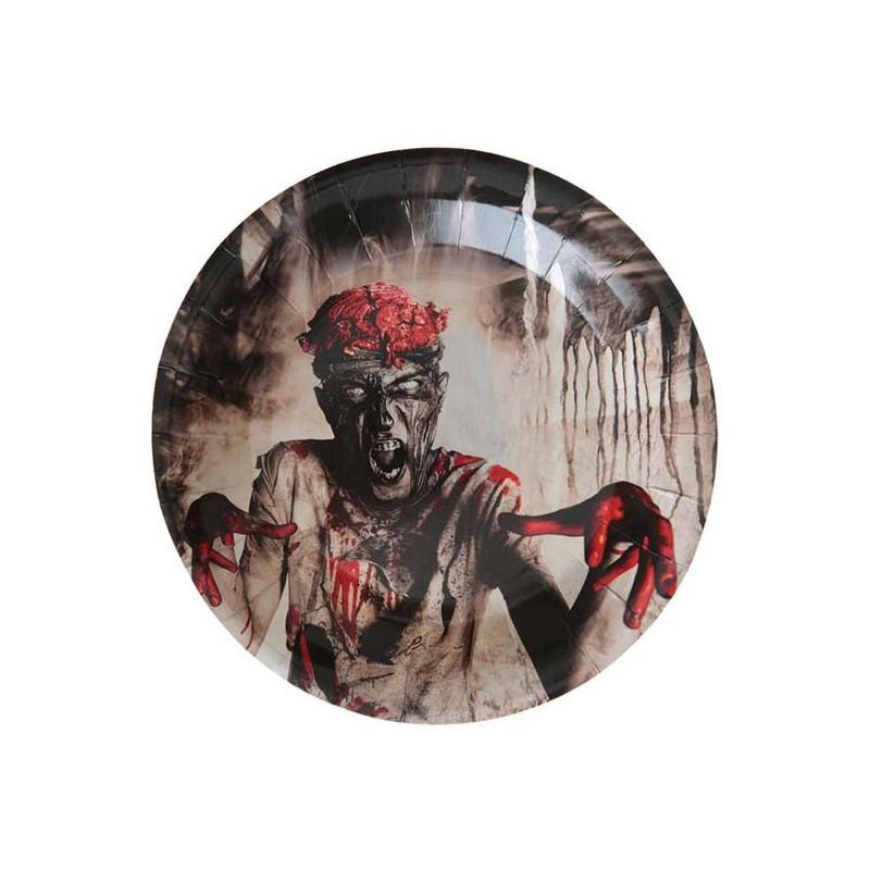 Assiettes en carton pour Halloween zombies