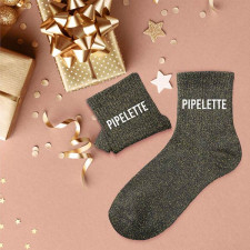 Cadeau chaussettes à paillettes pipelette