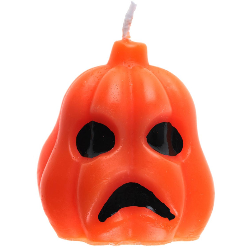 Bougie Halloween forme de citrouille orange