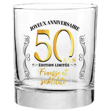 Verre à whisky 50 ans anniversaire