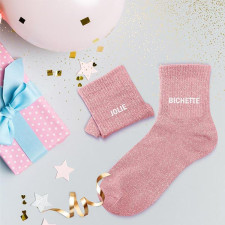 Cadeau chaussettes à paillettes jolie bichette