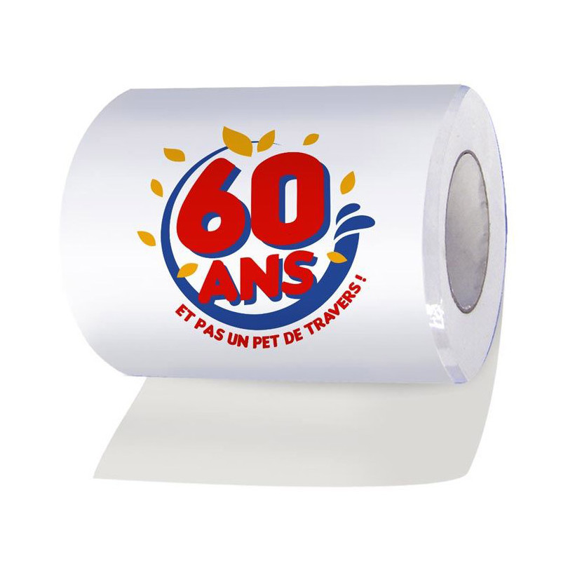 Rouleau de papier toilette 60 ans anniversaire