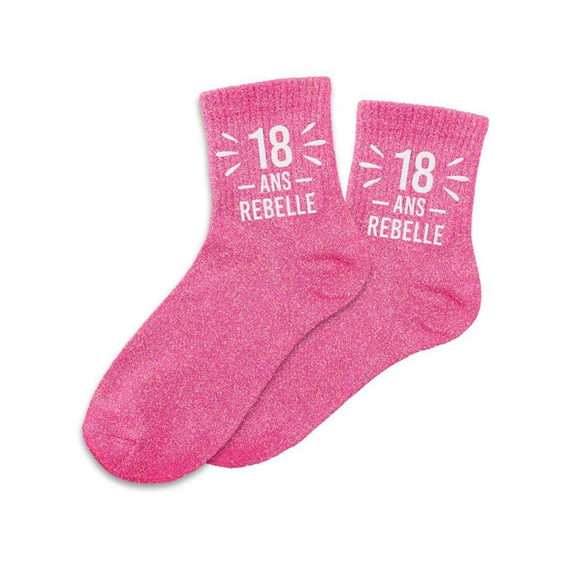 Chaussettes paillettes 18 ans anniversaire Chaussettes paillettes 18 ans anniversaire