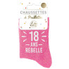 Paire de chaussettes anniversaire 18 ans à paillettes