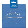 Serviette Joyeux Anniversaire bleue en papier Serviette Joyeux Anniversaire bleue en papier