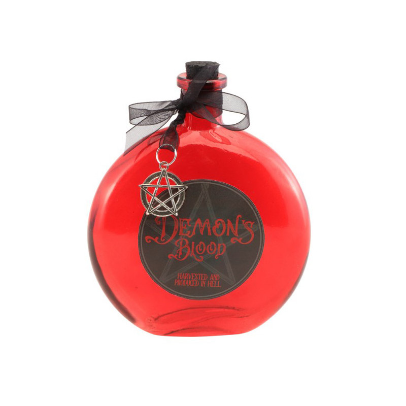 Flacon sang de démon rouge en verre pour décoration de table d'Halloween