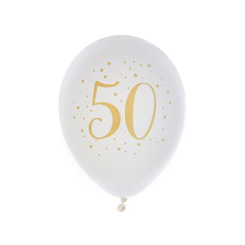 Ballons 50 ans en latex pour anniversaire