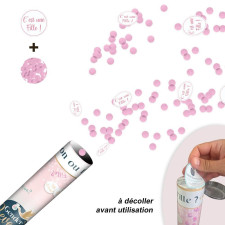Canon confettis Gender Reveal fille