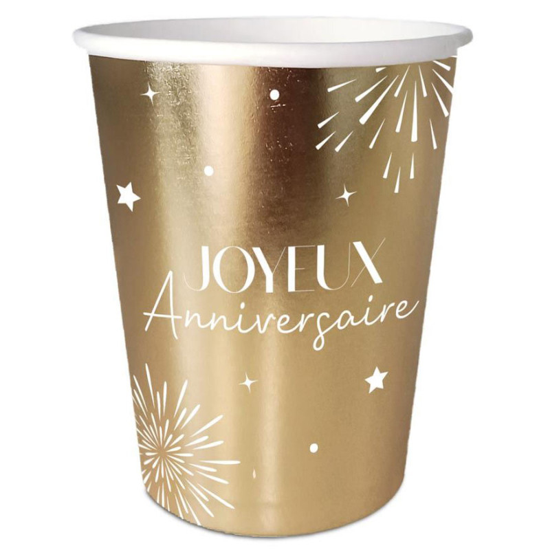 Gobelet anniversaire couleur or