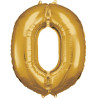Ballon 0 chiffre couleur or Ballon 0 chiffre couleur or