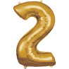 Ballon 2 chiffre couleur or Ballon 2 chiffre couleur or