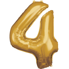 Ballon 4 chiffre couleur or