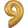 Ballon 9 chiffre couleur or Ballon 9 chiffre couleur or