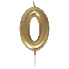 Bougie chiffre 0 or
