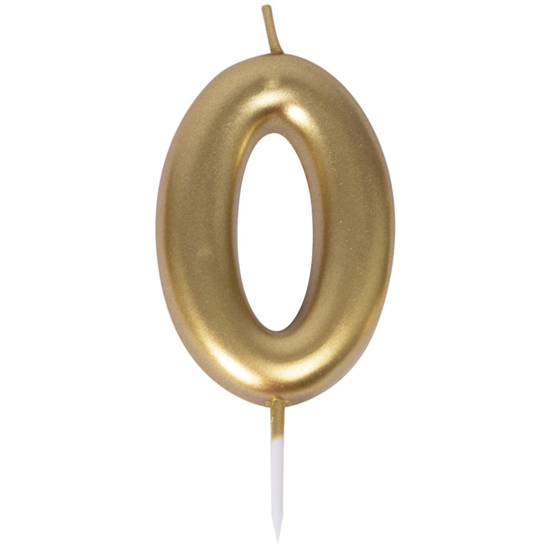 Bougie chiffre 0 or