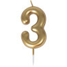 Bougie chiffre 3 or Bougie chiffre 3 or