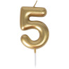 Bougie chiffre 5 or Bougie chiffre 5 or