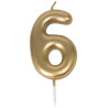 Bougie chiffre 6 or Bougie chiffre 6 or