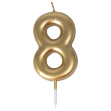 Bougie chiffre 8 or