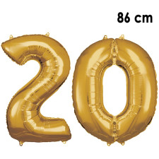 Ballon chiffre 20 anniversaire or