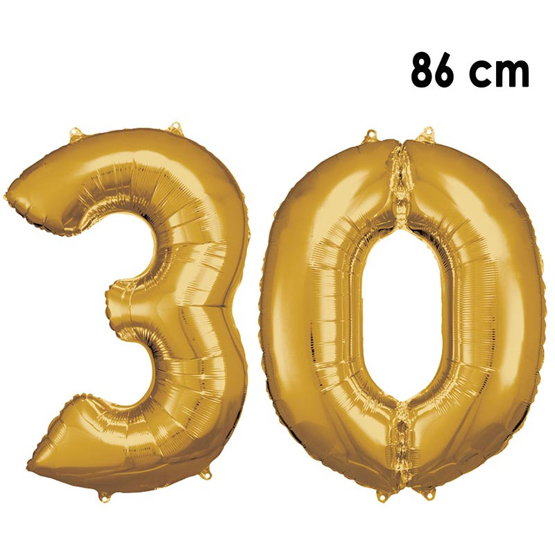 Ballon chiffre 30 anniversaire or