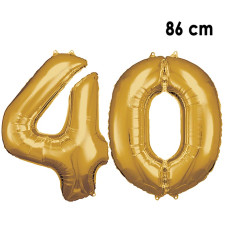 Ballon chiffre 40 anniversaire or