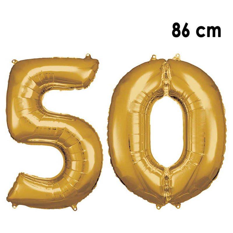 Ballon chiffre 50 anniversaire or