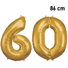 Ballon chiffre 60 anniversaire or