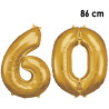Ballon chiffre 60 anniversaire or Ballon chiffre 60 anniversaire or