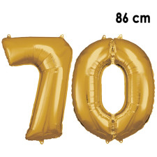 Ballon chiffre 70 anniversaire or