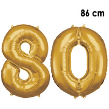 Ballon chiffre 80 anniversaire or