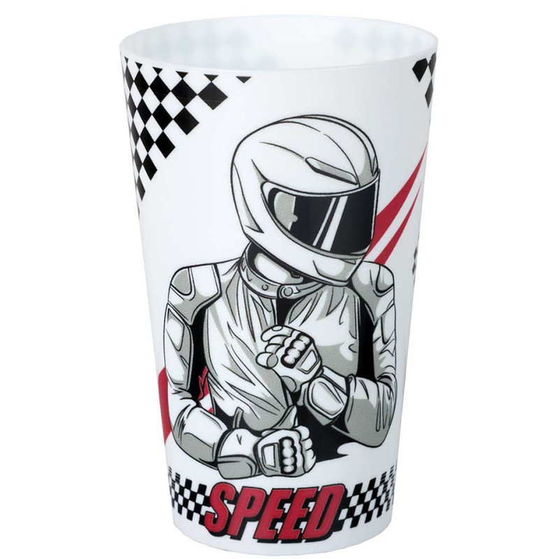 Gobelet réutilisable thème voitures de course et motos