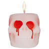 Bougie crâne Halloween avec sang