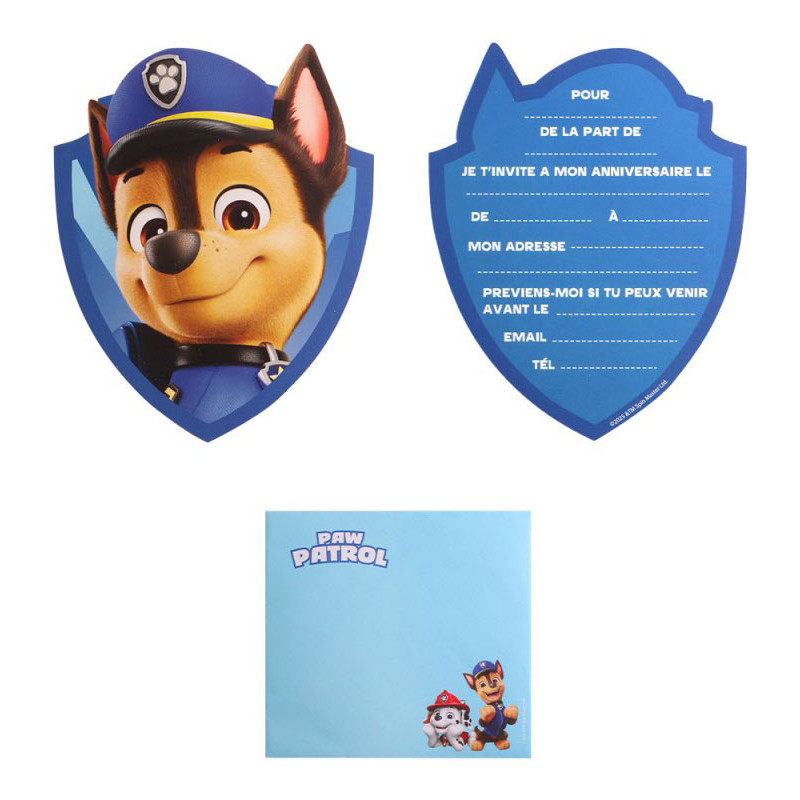 Invitation carte anniversaire Pat'Patrouille