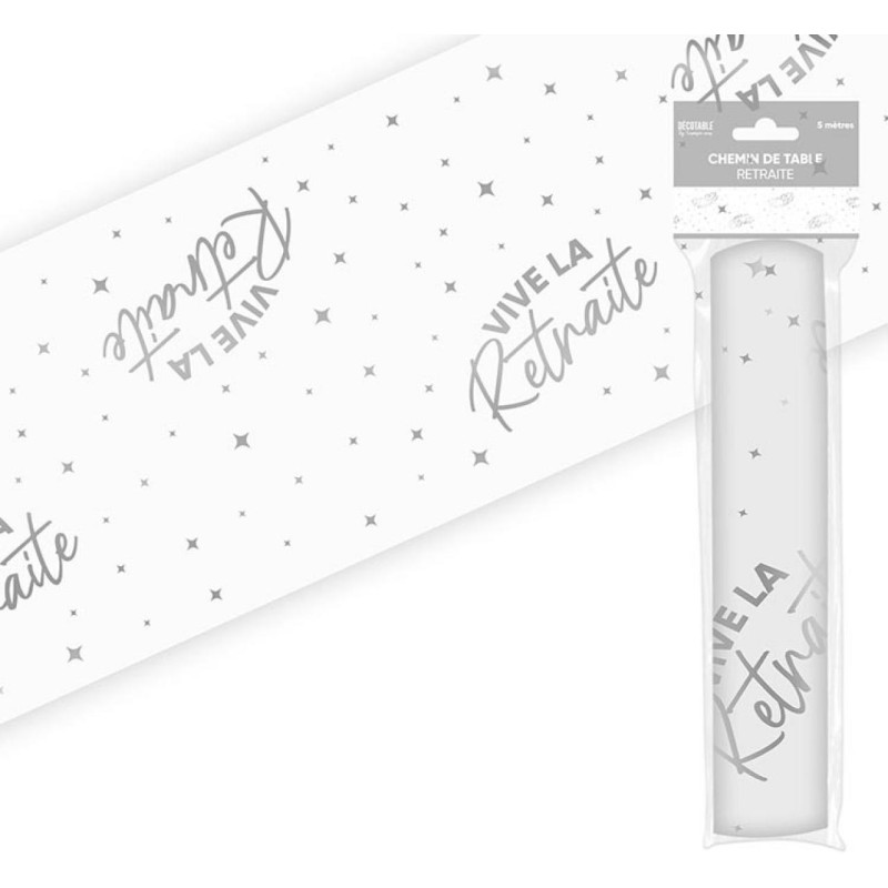 Chemin de table ive la retraite couleur argent