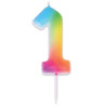 Bougie chiffre 1 anniversaire arc-en-ciel Bougie chiffre 1 anniversaire arc-en-ciel