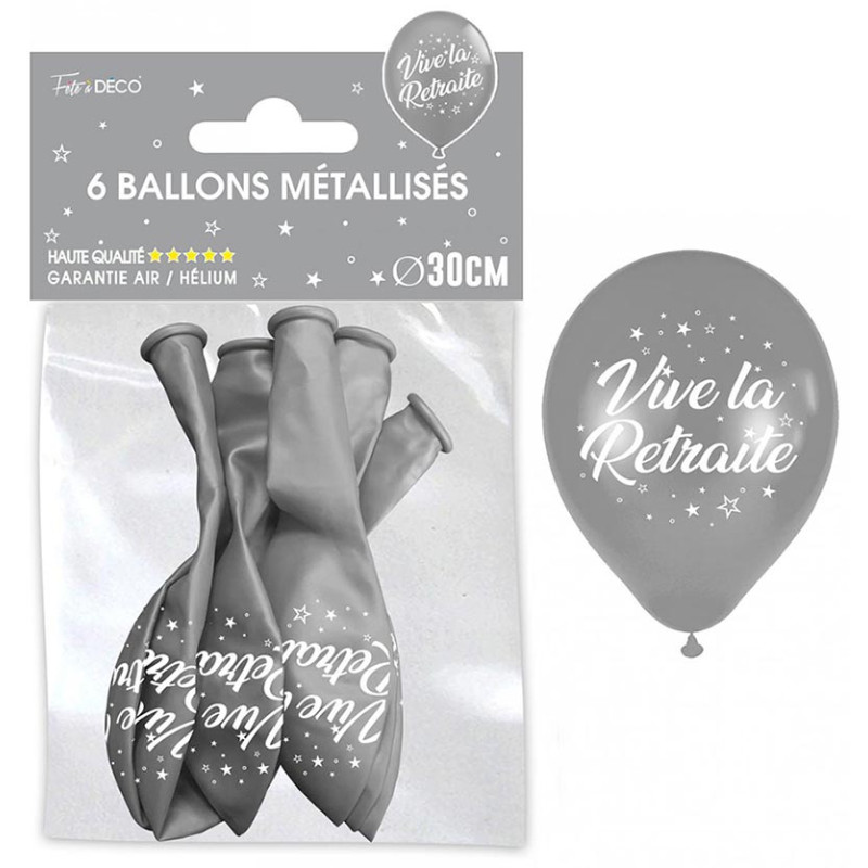 Ballon vive la retraite argent Ballon vive la retraite argent