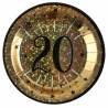 Assiettes pour anniversaire noir et or 20 ans Assiettes pour anniversaire noir et or 20 ans