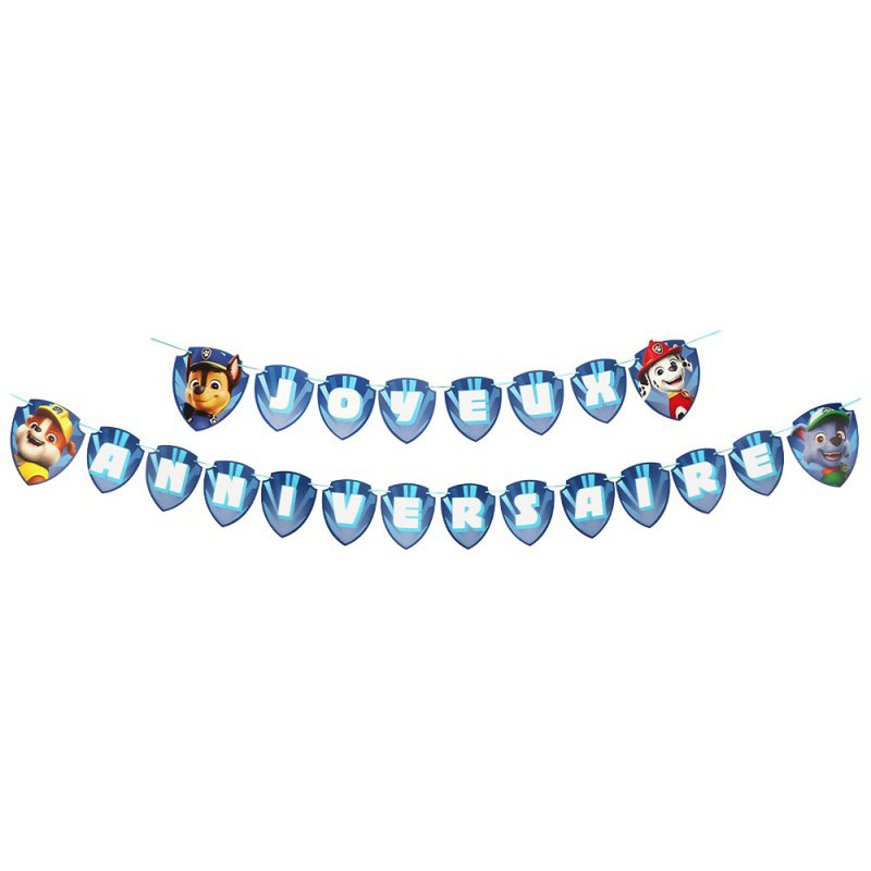 Guirlande Pat'Patrouille Joyeux Anniversaire bleue