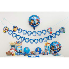 Décoration Pat'Patrouille bleue avec guirlandes Joyeux Anniversaire