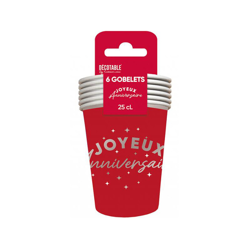 Gobelet rouge anniversaire
