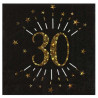 Serviettes chics noires et dorées pour déco de table d'anniversaire 30 ans Serviettes chics noires et dorées pour déco de table d'anniversaire 30 ans