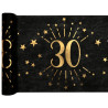 Chemin de table 30 ans d'anniversaire pour table noir et or Chemin de table 30 ans d'anniversaire pour table noir et or