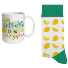Mug retraite à paillettes avec chaussettes cadeau femme