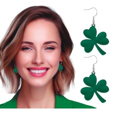 Accessoire Saint Patrick boucles d'oreilles trèfles verts