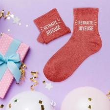 Cadeau retraite femme chaussettes à paillettes Cadeau retraite femme chaussettes à paillettes