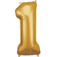 Ballon 1 chiffre couleur or